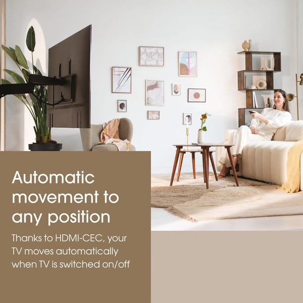 Vogel's TVM 7675 Electric Swiveling TV Wall Mount Bracket for 40-77 Inch TVs, Swivels up to 120°, Holds Max 35 kg TVs, Rotates Via Siri, App Or Remote Control, Universally Compatible