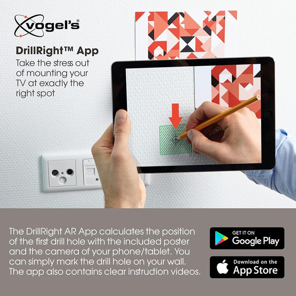 Vogel's TVM 5405 Extremely Flat TV Wall Bracket for 32-77 inch TVs, Max. 165 lbs, TV Bracket max. VESA 400x400, Universally Compatible, Distance to The Wall only 0.59 inch