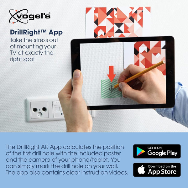 Vogel's TVM 3605 Fixed Flat TV Wall Mount Bracket for 40-100 Inch TVs, Holds Maximum 75 kg TVs, Maximum VESA 600 x 400, Universal Compatibility, Distance from The Wall Only 2.2 cm