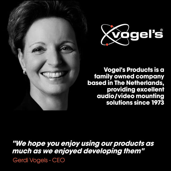 Vogel's TVM 5705 – Ultra-slim TV wall mount with GuidanceSystem™ for safe and easy hanging of large TVs, 40–110 inch, max. 100 kg, TÜV certified, VESA 600x400, wall distance 1.3 cm