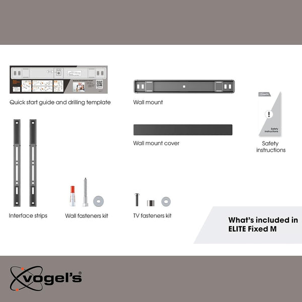 Vogel's TVM 5405 Extremely Flat TV Wall Bracket for 32-77 inch TVs, Max. 165 lbs, TV Bracket max. VESA 400x400, Universally Compatible, Distance to The Wall only 0.59 inch