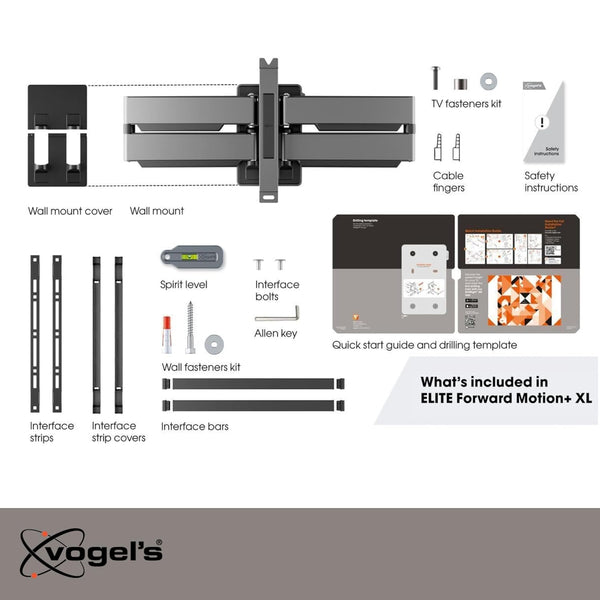 Vogel's TVM 5855 Full-Motion Ultra Strong TV Wall Mount Bracket For Large And Heavy TVs From 55 65 75 77 85 Up To 100 Inch and Hold TV's Up To 75 KG, Swivels Up To 180°