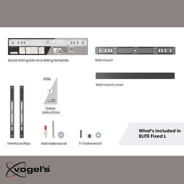 Vogel's TVM 5605 Extremely Flat Fixed TV Wall Mount Bracket for 40-100 inch TVs, Holds Max. 100 kg TVs, Bracket Max. VESA 600x400, Universally compatible Distance to the wall only 1.5 cm