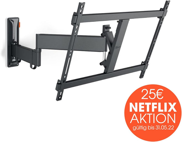 Vogel's TVM 3645 Swivel TV Wall Mount Bracket for 40-77 Inch TVs, Holds TVs Up To Max. 35 kg, Swivels Up To 180° Full Motion TV Mount Max. VESA 600x400, Universal Compatibility
