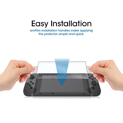 amFilm Nintendo Switch Tempered Glass Screen Protector for Nintendo Switch 2017 (2-Pack)