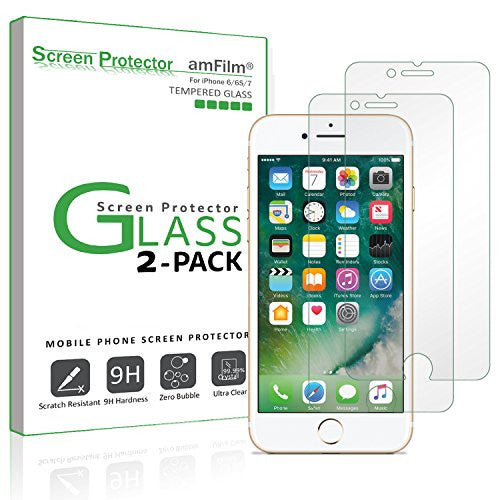 amFilm iPhone 7/ 6S/ 6 Screen Protector Tempered Glass (2-Pack)
