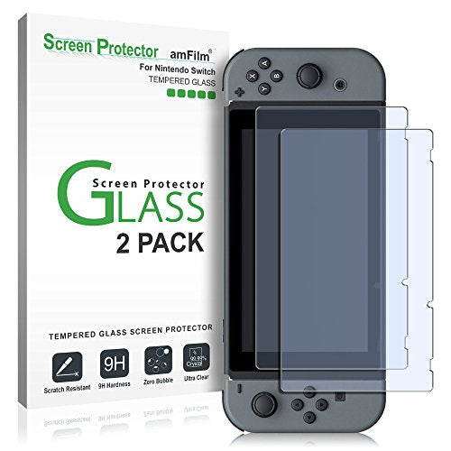 amFilm Nintendo Switch Tempered Glass Screen Protector for Nintendo Switch 2017 (2-Pack)