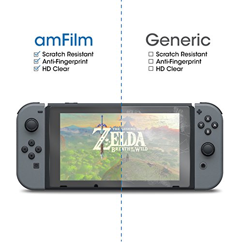 amFilm Nintendo Switch Tempered Glass Screen Protector for Nintendo Switch 2017 (2-Pack)