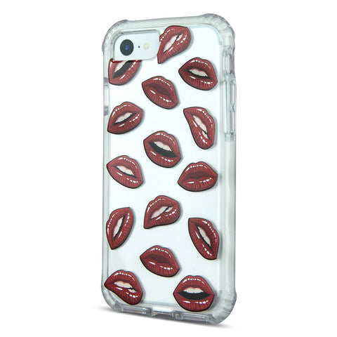 iOrigin iPhone 7 / iPhone 7 Plus Clear Bumper Case - Red Lips
