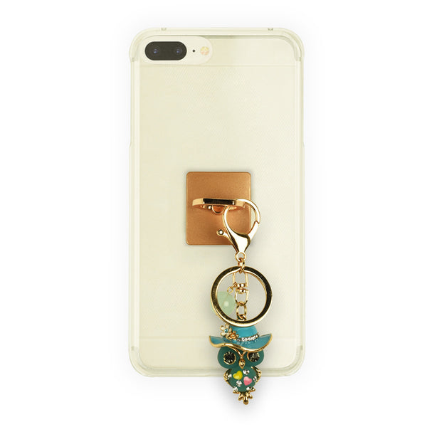 iOrigin Ring Grip and Kick Stand + Rhinestones Studded Owl with Hat Key Chain for Mobile Phones & Tablets