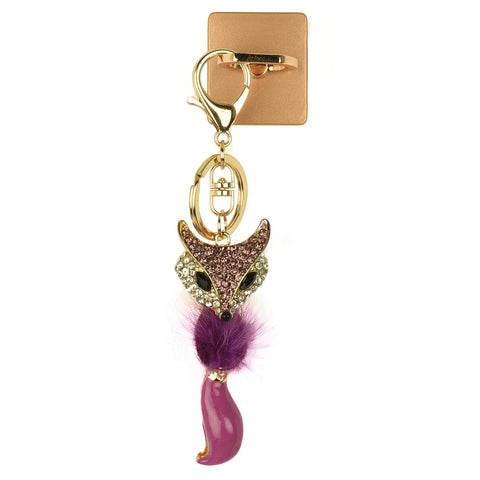iOrigin Ring Grip/ Kick Stand + Acrylic Diamond Studded Fox Key Chain for Mobile Phones & Tablets