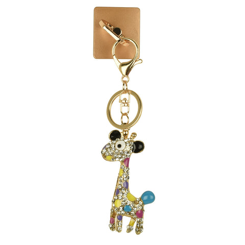 iOrigin Ring Grip/ Kick Stand + Acrylic Diamond Studded Giraffe Key Chain Charm for Mobile Phones & Tablets