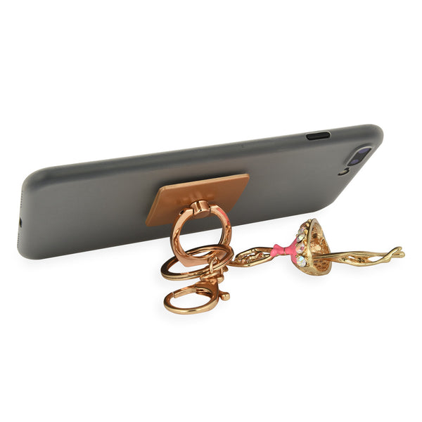 iOrigin Ring Grip/ Kick Stand + Acrylic Diamonds Key Chain Charm for Mobile Phones & Tablets