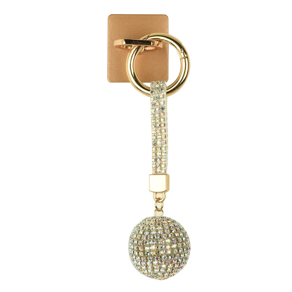 iOrigin Ring Grip/ Kick Stand + Acrylic Diamond Studded Ball Keychain for Mobile Phones & Tablets