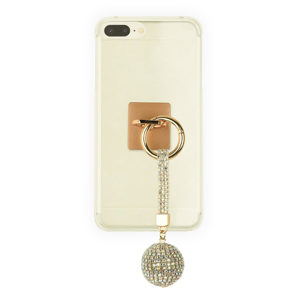 iOrigin Ring Grip/ Kick Stand + Acrylic Diamond Studded Ball Keychain for Mobile Phones & Tablets