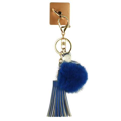 iOrigin Ring Grip/ Kick Stand + Furry Ball with Faux Leather Tassle Key Chain for Mobile Phones & Tablets