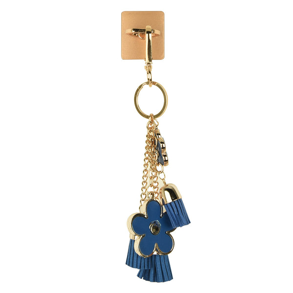 iOrigin Ring Grip/ Kick Stand + Flowers with Faux Leather Tassels Keychain for Mobile Phones & Tablets