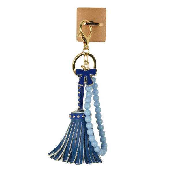 iOrigin Ring Grip/ Kick Stand + Faux Leather Tassel with Beads Bracelet Key Chain Charm for Mobile Phones & Tablets