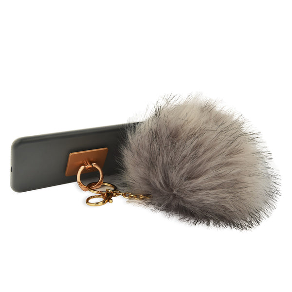 iOrigin Ring Grip/ Kick Stand + Furry Ball Keychain for Mobile Phones & Tablets