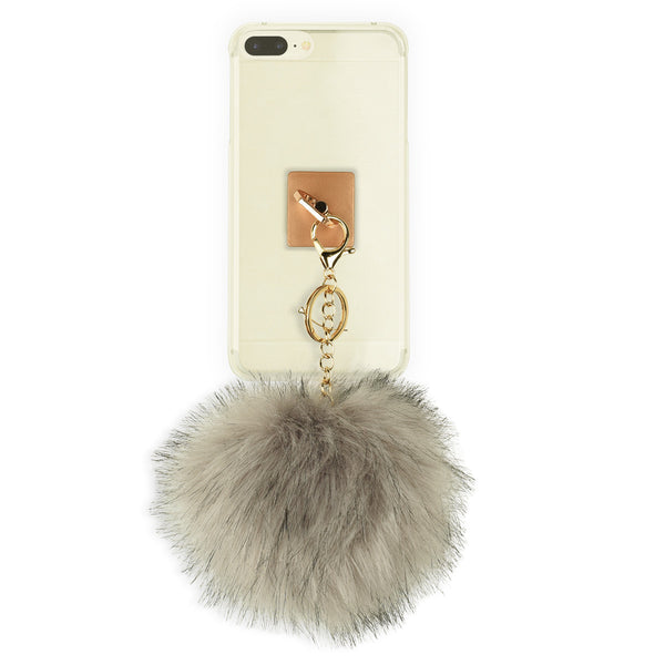 iOrigin Ring Grip/ Kick Stand + Furry Ball Keychain for Mobile Phones & Tablets