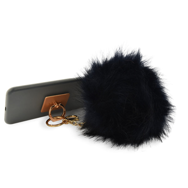 iOrigin Ring Grip/ Kick Stand + Furry Ball Keychain for Mobile Phones & Tablets