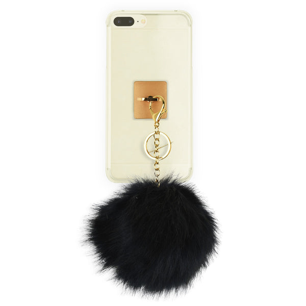 iOrigin Ring Grip/ Kick Stand + Furry Ball Keychain for Mobile Phones & Tablets