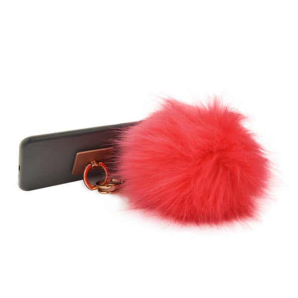 iOrigin Ring Grip/ Kick Stand + Furry Ball Keychain for Mobile Phones & Tablets