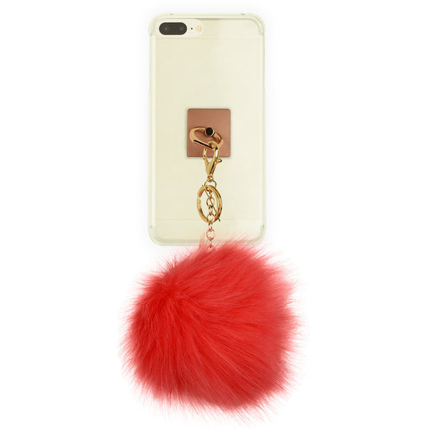 iOrigin Ring Grip/ Kick Stand + Furry Ball Keychain for Mobile Phones & Tablets