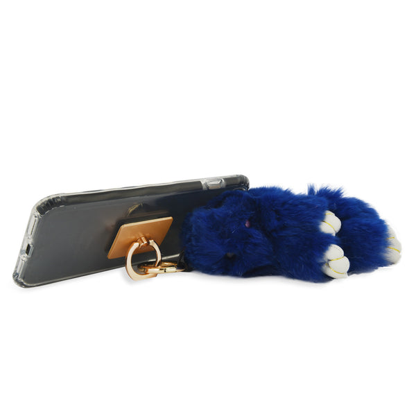 iOrigin Ring Grip/ Kick Stand + Furry Plush Bunny Toy Key Chain for Mobile Phones & Tablets