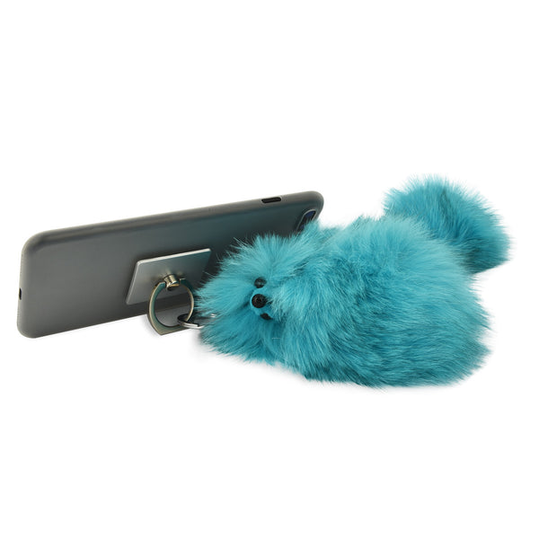 iOrigin Ring Grip/ Kick Stand + Furry Plush Fox Toy Key Chain for Mobile Phones & Tablets