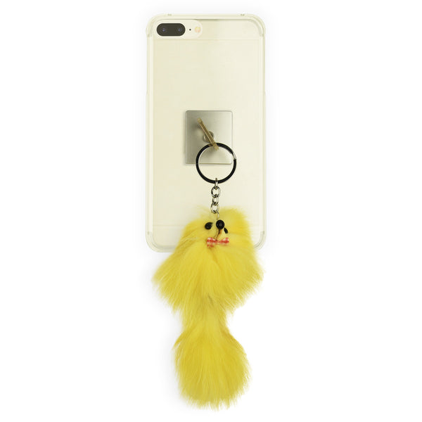 iOrigin Ring Grip/ Kick Stand + Furry Plush Fox Toy Key Chain for Mobile Phones & Tablets