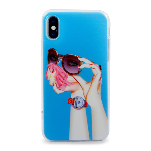 iOrigin iPhone X Cases Flexible Soft TPU Back Cover (Eye Glasses)