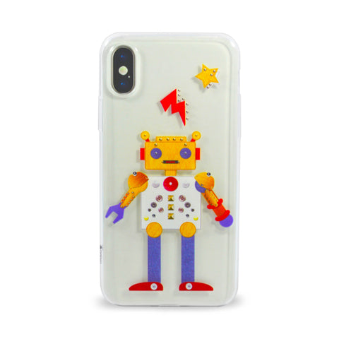 iOrigin iPhone X Cases Clear Flexible Soft TPU Back Cover (Colorful Robot)