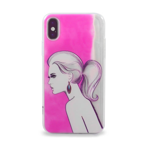 iOrigin iPhone X Cases Flexible Clear and Pink Soft TPU Back Cover (Pony Tail)