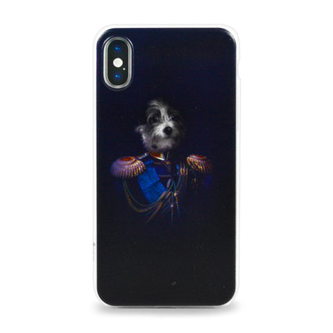 iOrigin iPhone X Cases Flexible Soft TPU Back Cover (Dog General Officer)
