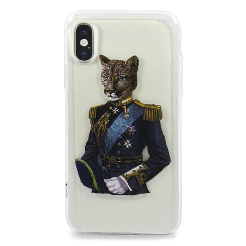 iOrigin iPhone X Cases Clear Flexible Soft TPU Back Cover (Leopard General Offic