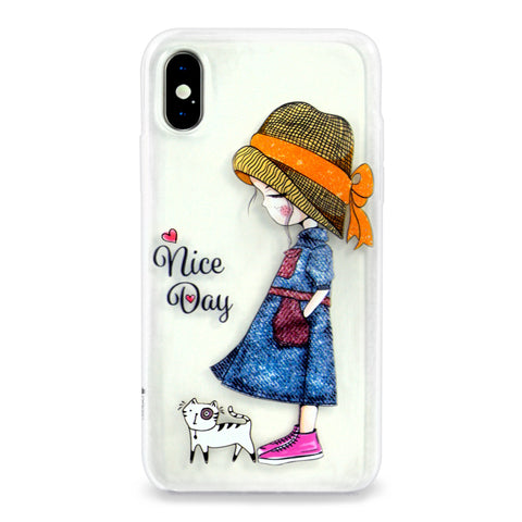 iOrigin iPhone X Case Clear Flexible Soft TPU Cover (Nice Day)