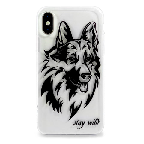 iOrigin iPhone X Cases Clear Flexible Soft TPU Back Cover (German Shepherd)