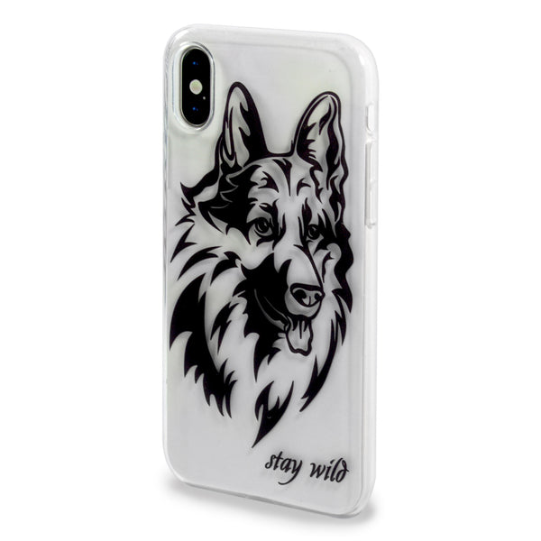 iOrigin iPhone X Cases Clear Flexible Soft TPU Back Cover (German Shepherd)