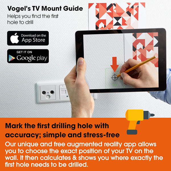 Vogel's Wall 3205 Black Fixed TV Wall Mount, TV Bracket Suitable For 32-55 Inch TVs, Max Weight Load 50 KG