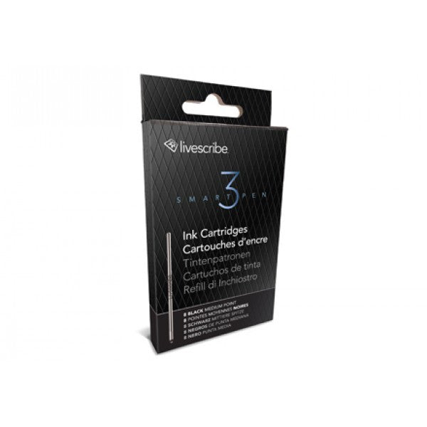 LiveScribe 8-Pack SmartPen 3 Ink Refills Medium Point - Black