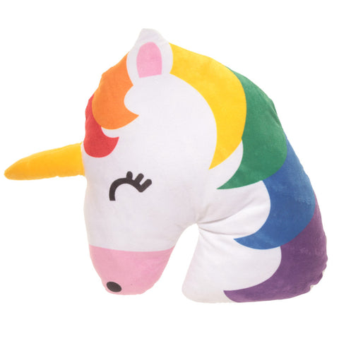 Emotive Plush Cushion - Rainbow Unicorn