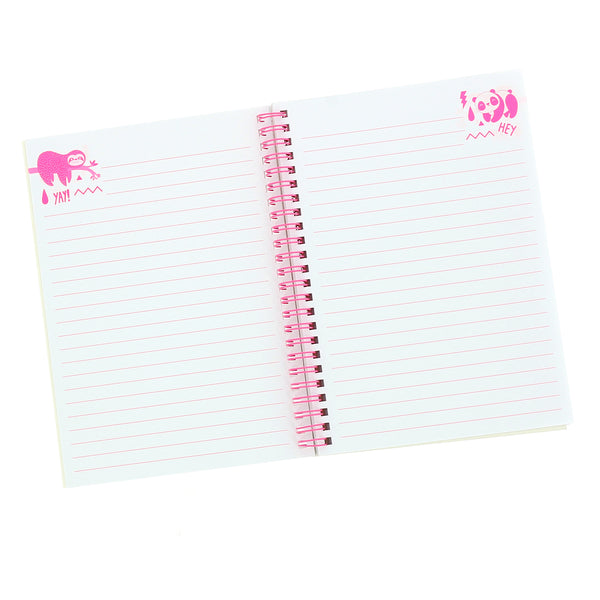 Happy Zoo Just Hanging Printed Spiral Bound A5 Ruled Notebook