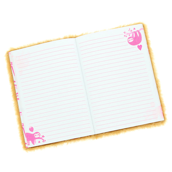 Happy Zoo Just Hanging Plush Sloth A5 Ruled Notebook
