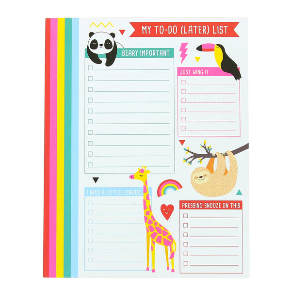 Happy Zoo Just Hanging My To-Do Printed Notepad