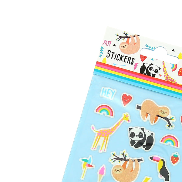 Happy Zoo Just Hanging Puffy Stickers Set
