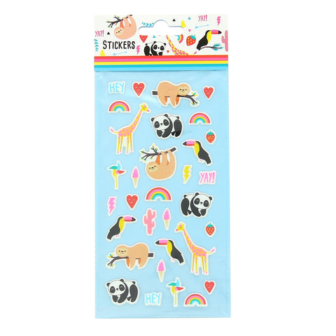 Happy Zoo Just Hanging Puffy Stickers Set