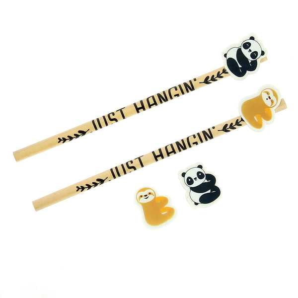 Happy Zoo Just Hanging Pencil and Eraser Set