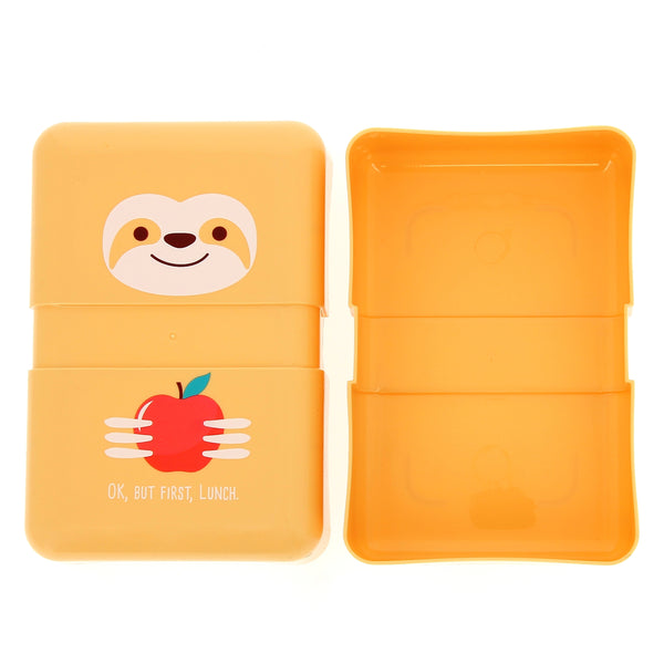 Happy Zoo Just Hanging Printed Lunch Box with Elastic Band Closure (BPA FREE)