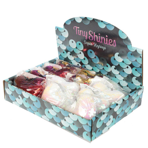 Heart Shaped Glitter reversible Sequin Keyring